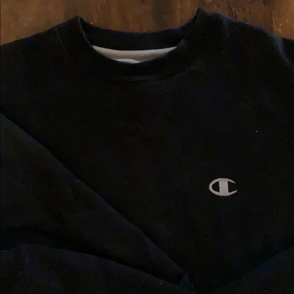 Black champion crewneck hoodie size small men’s
